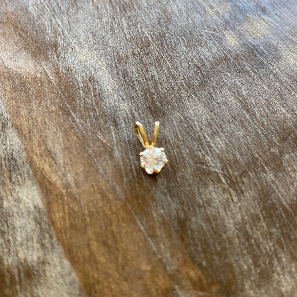 Gold & rhinestone necklace pendant drop